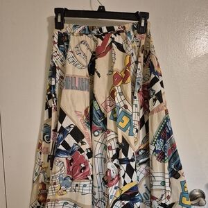 1950s Colorful Graphic Print Women's Skirt